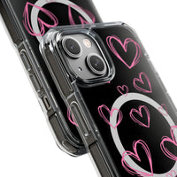 Light Pink Heart Sketches (MagSafe) Clear Phone Case