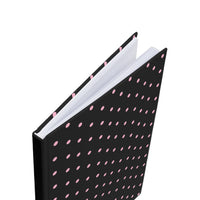 Black with Pink Polka Dots Hardcover Journal
