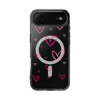 Pink Heart Sketches (MagSafe) Clear Phone Case