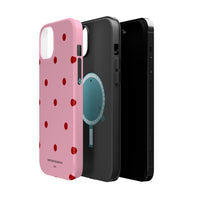 Pink With Red Polka Dots V2 (MagSafe) Phone Case