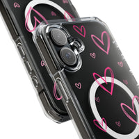 Pink Heart Sketches (MagSafe) Clear Phone Case
