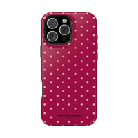 Burgundy With Pink Polka Dots (MagSafe) Phone Case