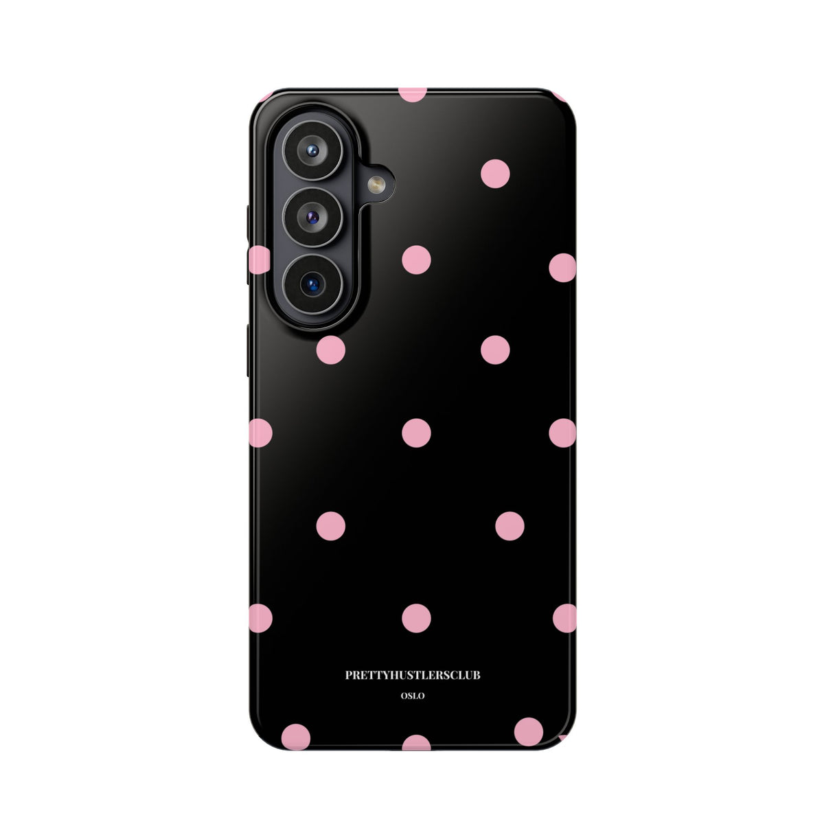 Black with Pink Polka Dots V2 (MagSafe) Phone Case