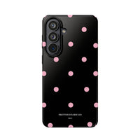Black with Pink Polka Dots V2 (MagSafe) Phone Case