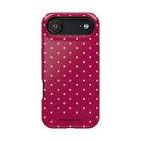 Burgundy With Pink Polka Dots (MagSafe) Phone Case