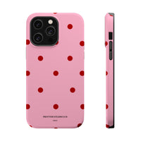 Pink With Red Polka Dots V2 (MagSafe) Phone Case