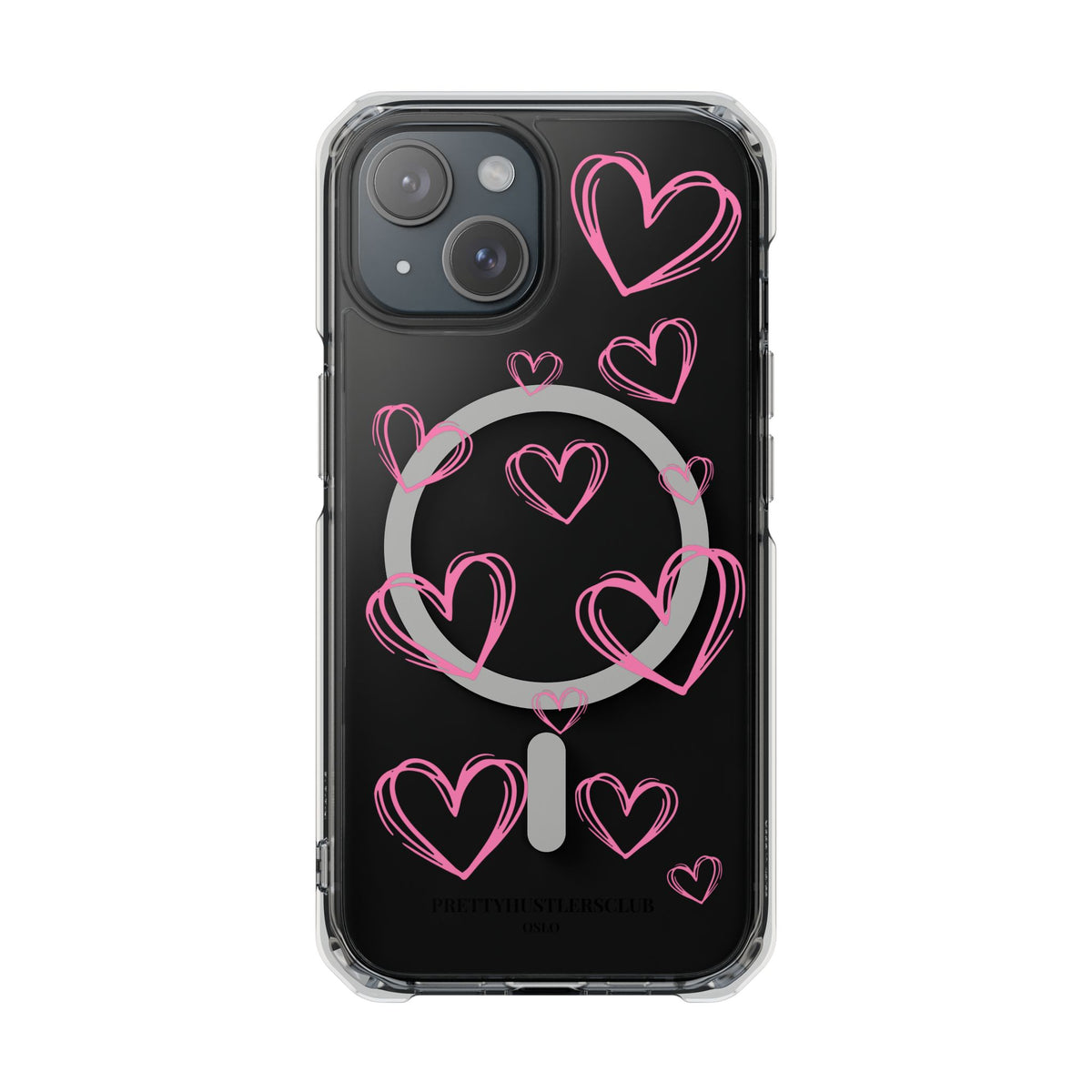 Light Pink Heart Sketches (MagSafe) Clear Phone Case