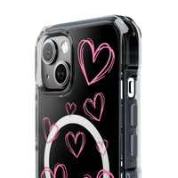 Light Pink Heart Sketches (MagSafe) Clear Phone Case