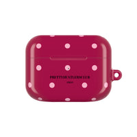 Burgundy with Pink Polka Dots V2 AirPod Pro Case