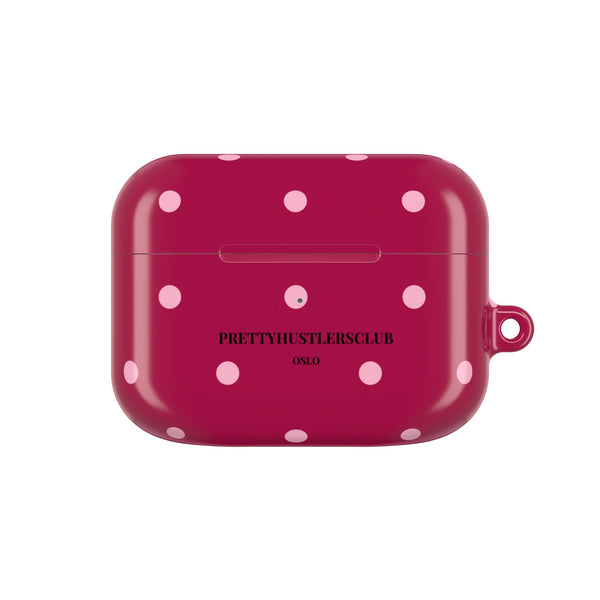 Burgundy with Pink Polka Dots V2 AirPod Pro Case