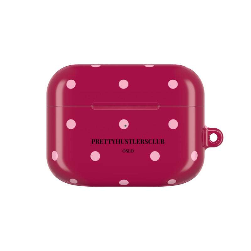 Burgundy with Pink Polka Dots V2 AirPod Pro Case