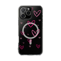 Pink Heart Sketches (MagSafe) Clear Phone Case