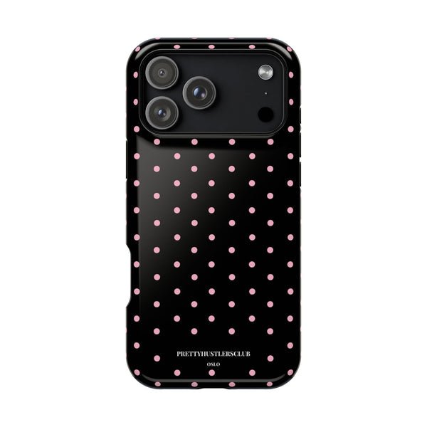 Black with Pink Polka Dots (MagSafe) Phone Case