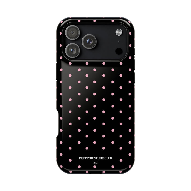 Black with Pink Polka Dots (MagSafe) Phone Case