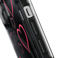 Magenta Hearts (MagSafe) Clear Phone Case
