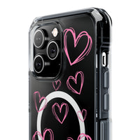 Light Pink Heart Sketches (MagSafe) Clear Phone Case