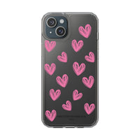 Pink Heart Doodles Design Phone Cases