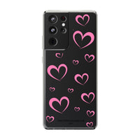 Pretty Pink Hearts Clear Phone Case