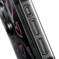 Light Pink Heart Sketches (MagSafe) Clear Phone Case
