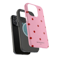 Pink With Red Polka Dots V2 (MagSafe) Phone Case