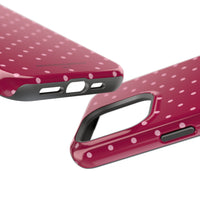 Burgundy With Pink Polka Dots (MagSafe) Phone Case