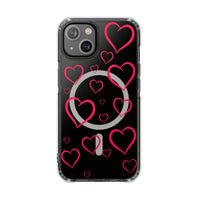 Magenta Hearts (MagSafe) Clear Phone Case