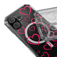 Magenta Hearts (MagSafe) Clear Phone Case
