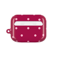 Burgundy with Pink Polka Dots V2 AirPod Pro Case