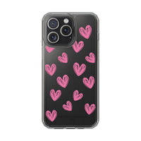 Pink Heart Doodles Design Phone Cases