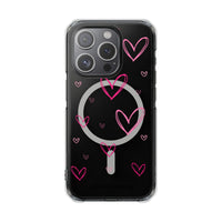 Pink Heart Sketches (MagSafe) Clear Phone Case
