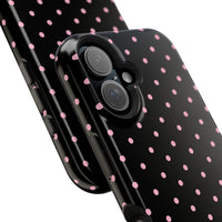 Black with Pink Polka Dots (MagSafe) Phone Case