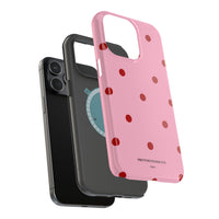 Pink With Red Polka Dots V2 (MagSafe) Phone Case