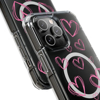 Light Pink Heart Sketches (MagSafe) Clear Phone Case