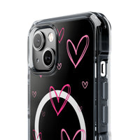 Pink Heart Sketches (MagSafe) Clear Phone Case