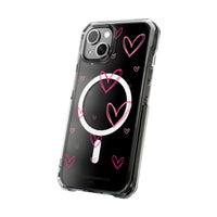 Pink Heart Sketches (MagSafe) Clear Phone Case