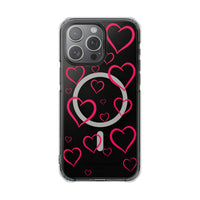 Magenta Hearts (MagSafe) Clear Phone Case