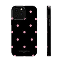 Black with Pink Polka Dots V2 (MagSafe) Phone Case