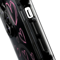 Light Pink Heart Sketches (MagSafe) Clear Phone Case