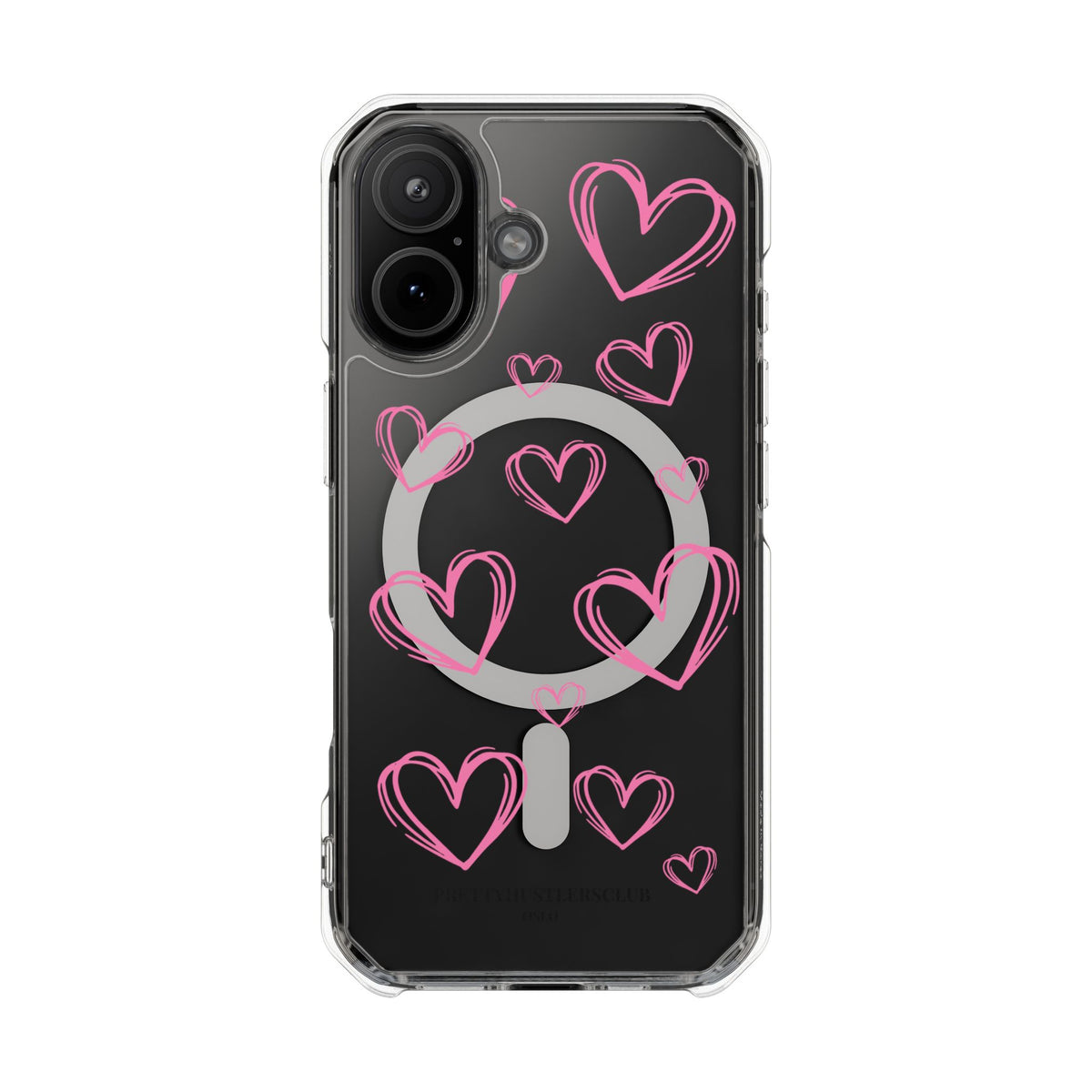 Light Pink Heart Sketches (MagSafe) Clear Phone Case