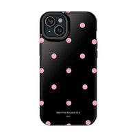 Black with Pink Polka Dots V2 (MagSafe) Phone Case