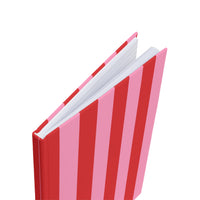 Red and Pink Stripes Hardcover Journal