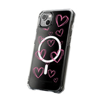 Light Pink Heart Sketches (MagSafe) Clear Phone Case
