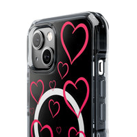Magenta Hearts (MagSafe) Clear Phone Case