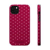 Burgundy With Pink Polka Dots (MagSafe) Phone Case