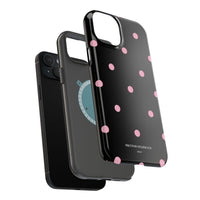 Black with Pink Polka Dots V2 (MagSafe) Phone Case