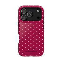 Burgundy With Pink Polka Dots (MagSafe) Phone Case