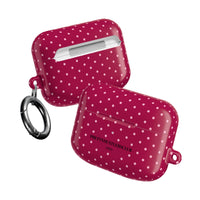 Burgundy with Pink Polka Dots AirPod Case