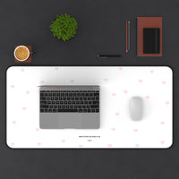Pink Tiny Hearts Pattern Desk Mat