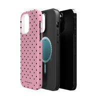 Pink With Black Polka Dots (MagSafe) Phone Case
