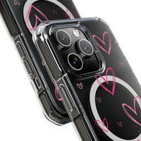 Pink Heart Sketches (MagSafe) Clear Phone Case
